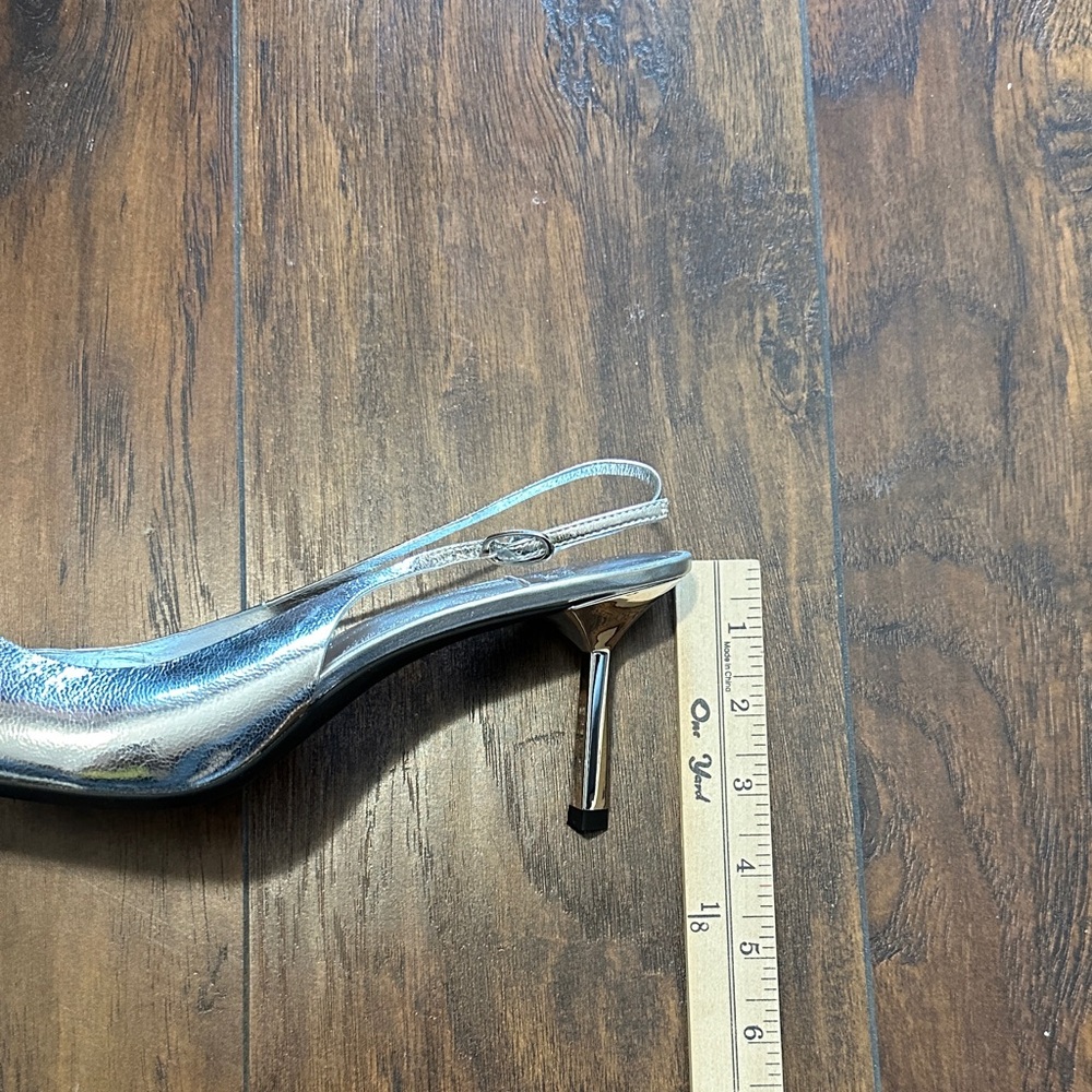 Jeffrey Campbell Silver Chrome Women's Slingback Heels Pumps 11 - Picture 6 of 7